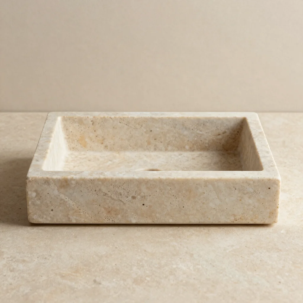 Minimalist Travertine Catchall Tray