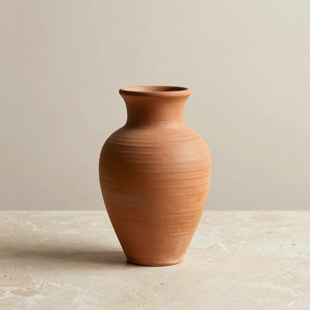 Fluted Terracotta Table Vase